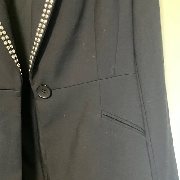 Elie Tahari Navy Blazer with Silver Studs Western - Picture 2 of 7